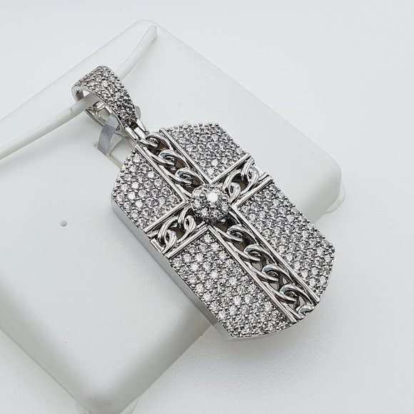 "925 Sterling Silver Plated CZ Pendant, EVBRS343 - Picture 8 of 9